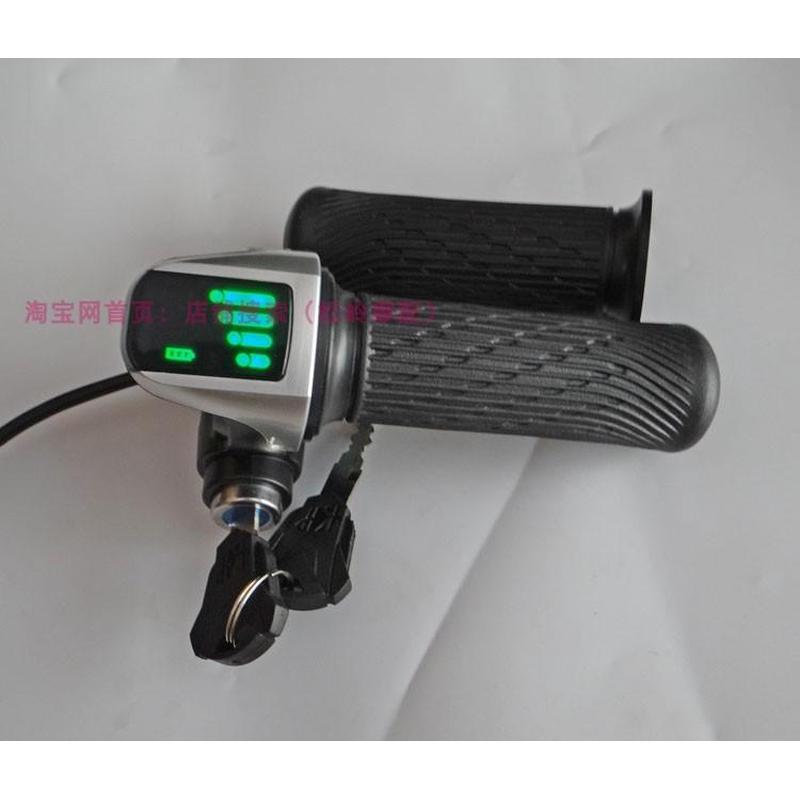 自行电动车转把带锁改装量显示锂池铅酸48v60调油门加速器36通用