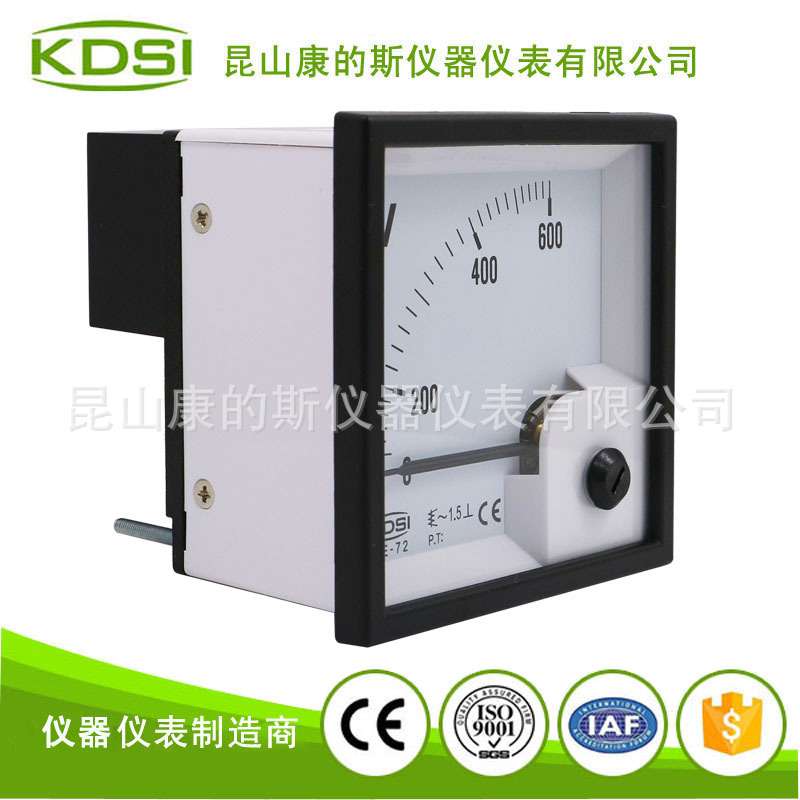 KDSI指针式压力仪表BE-72AC600V交流电压表配电柜用表精准测量