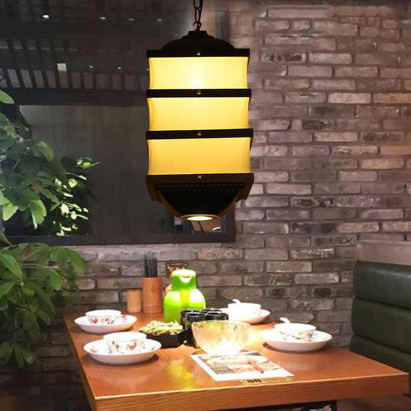新中式仿古布艺火锅店吊灯 特色餐厅餐桌卡座过道走廊铁艺灯具