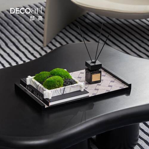 邸高家居 客厅茶几摆件轻奢高档青苔鲜绿植造景小景家饰软装搭配
