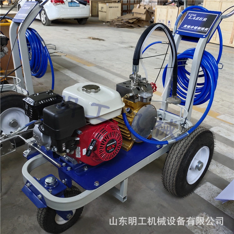 郑州 停车场公路冷喷划线机 手推式汽油划线机 小区跑道标线车