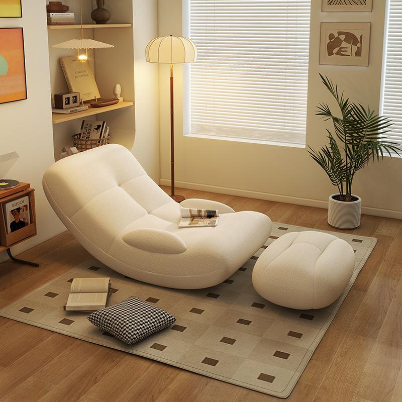 摇摇椅躺椅成人可睡觉单人午休大摇椅奶油风懒人沙发阳台休闲椅子