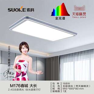索科客厅灯现代简约大气主灯全光谱护眼超薄led吸顶灯全屋大厅灯