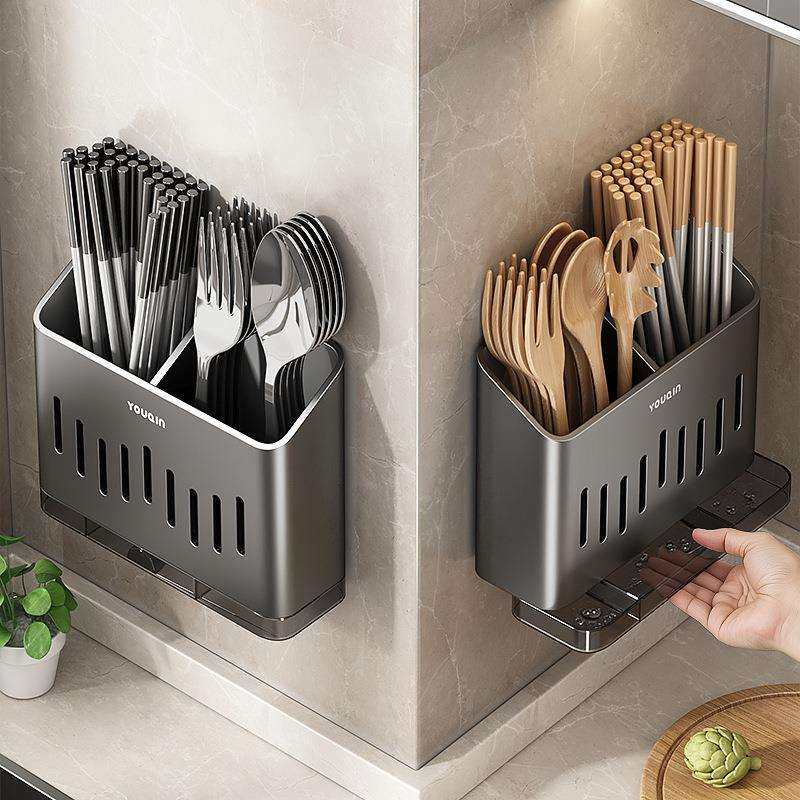 不锈钢筷子收纳盒厨房沥水筷子筒壁挂式筷子笼家用筷子叉勺置物架,金属材料及制品,金属加工件/五金加工件,淘宝优惠券,粉丝福利购,淘宝优惠卷