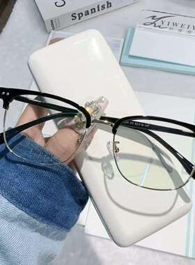 2025新款TR眉毛商务镜架 时尚潮流合金中性镜腿百搭眼镜框架58054