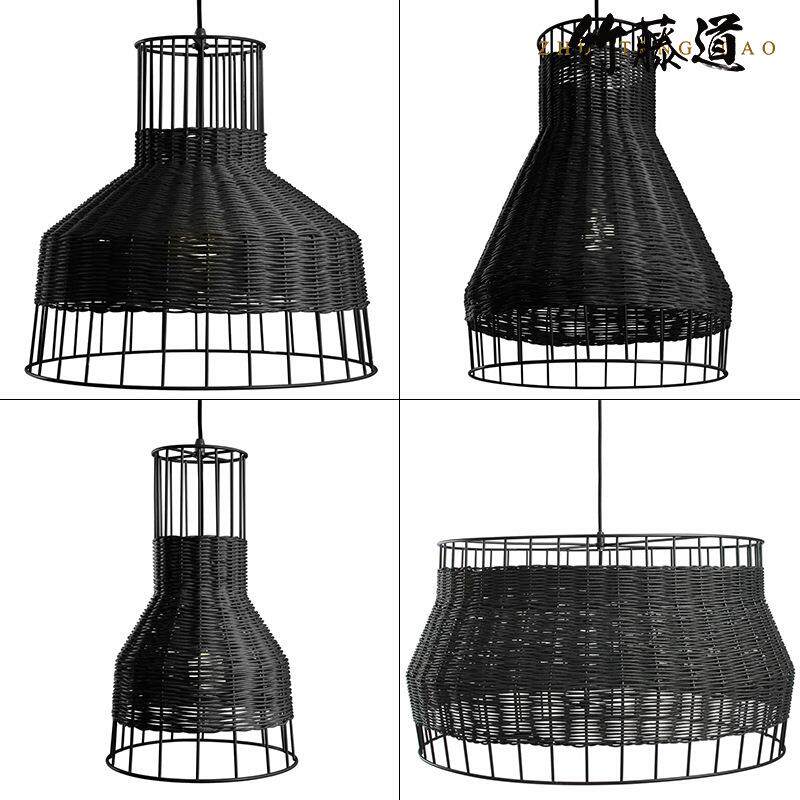 东南亚藤艺吊灯复古鸟巢灯创意个性餐厅火锅店吊灯田园手工艺灯具