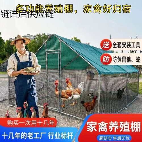 鸡棚鸡笼户外特大号家禽养殖兔笼防雨孔雀搭建鸽笼大型家用鸡舍