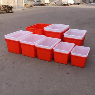 厂家直供潮州峡山 加厚方箱红色塑胶箱 120升大号杂物周转胶箱