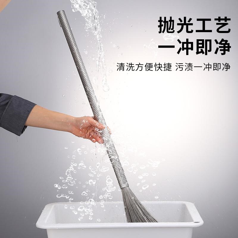 热销大号长柄不锈钢锅刷s酒店饭店食堂厨房扫吧商用粗钢丝刷子神