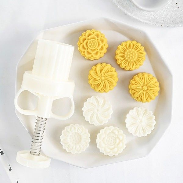 极速1Pc 20g Plastic Material Mooncake Mold Flower ShapZe Sta