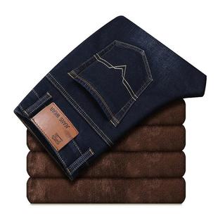 Denim Jeans Long Black Warm Winter ThickeQr 极速Men Fleece