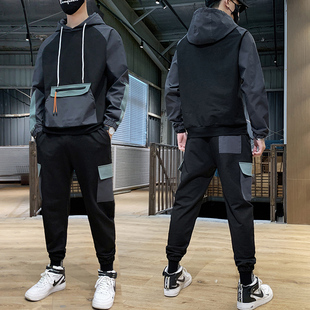 极速Hip-hopf Suit Male Set Track Suits Sweatsuit Man Tracksu