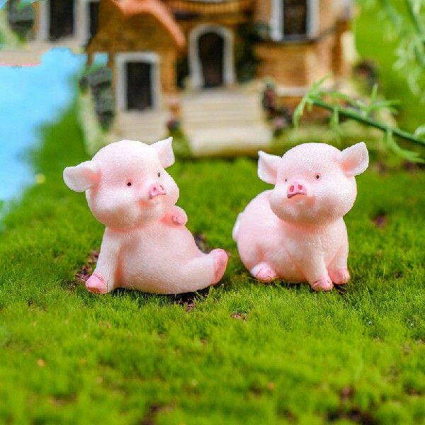 极速1/2/5PCS Cute oPink Pig Pigs China Korean Model Statue