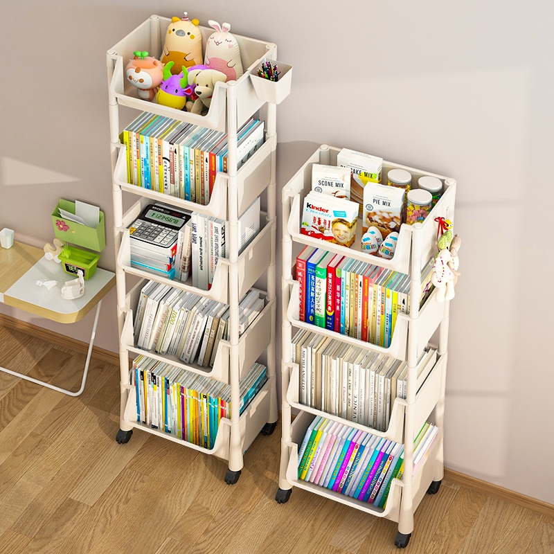 极速儿童书架小推车置物架落地移动家用桌M边阅读区桌下整理收纳