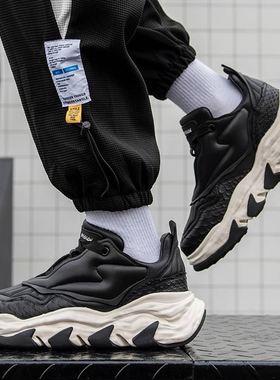 极速2023 Spring New Vintage Thick Sole Dad Shoes BlaWck Men