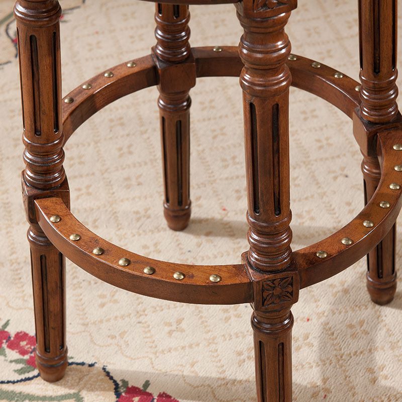 极速美式c吧台椅欧式实木吧台椅子旋转木质吧凳高脚凳靠背酒吧凳