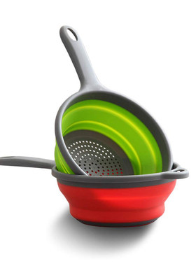 极速Foldable Silicone Colander FruDit Vegetable Washing Bask