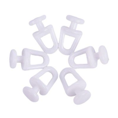 极速60Pcs White Plastic Rail Curtain Conveyor Hook RolZlers