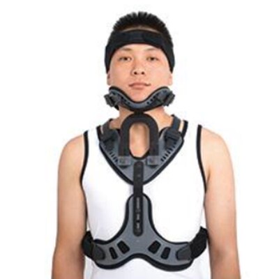 极速可调式头颈胸H固定器支具术后