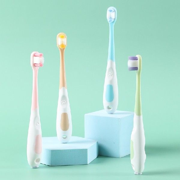 极速淳本儿童超软毛万毛护齿牙刷彩头4支幼儿M宝宝细毛护牙3-6岁4