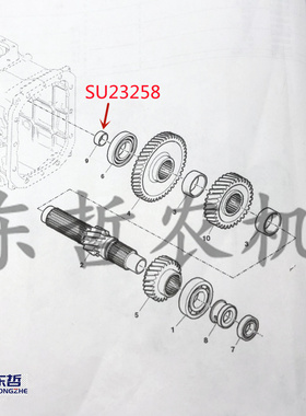 极速迪尔5-f系列区段减速隔套SU23258拖拉机农机配件驱动轴轴承隔