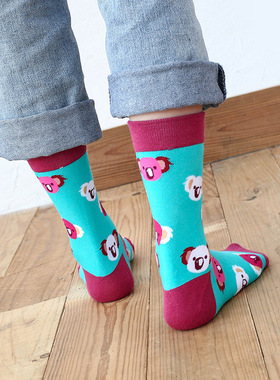 极速Women Happy Funny Socks Print Art ICute Spring animal So
