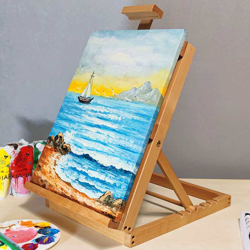 极速实木制桌面画k架美术生专用绘图美术台式画板架展示架素描画