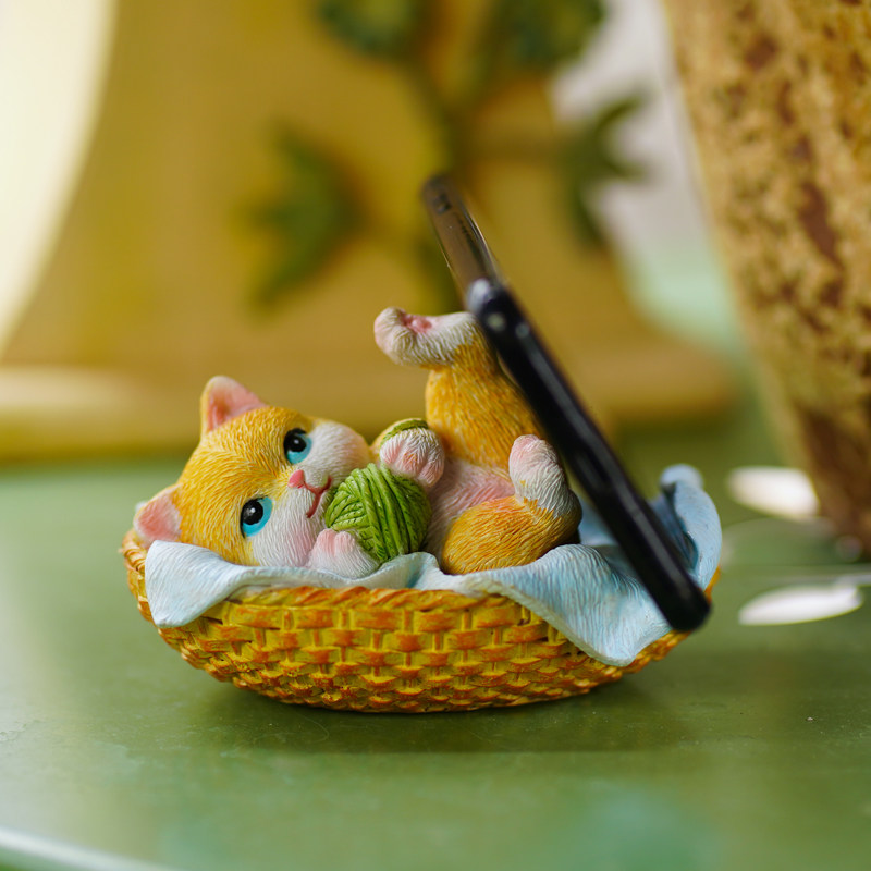 新品可爱猫咪手机支架创意u办公桌面装饰小摆件懒人追剧神器女生