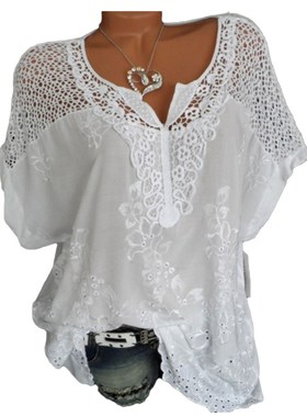 极速woman shirt 2020 V Neck Short Batwing Sleeve UBlouse Flo