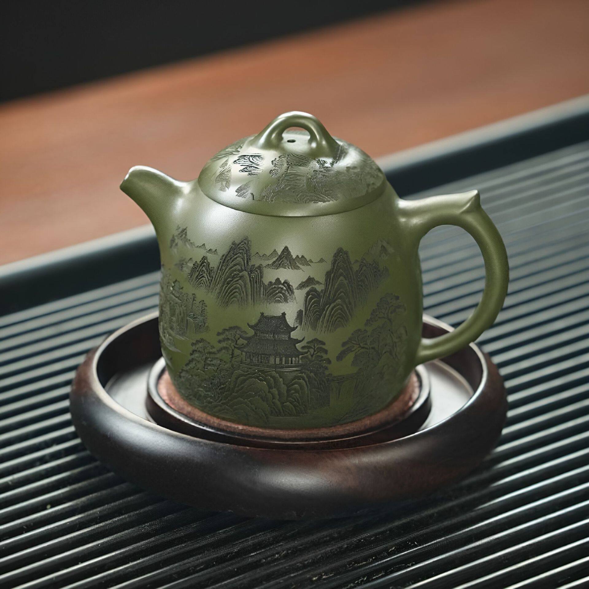 原矿紫砂绿泥秦权壶高档泡茶壶送礼品茶杯个人专用壶复古功夫茶具