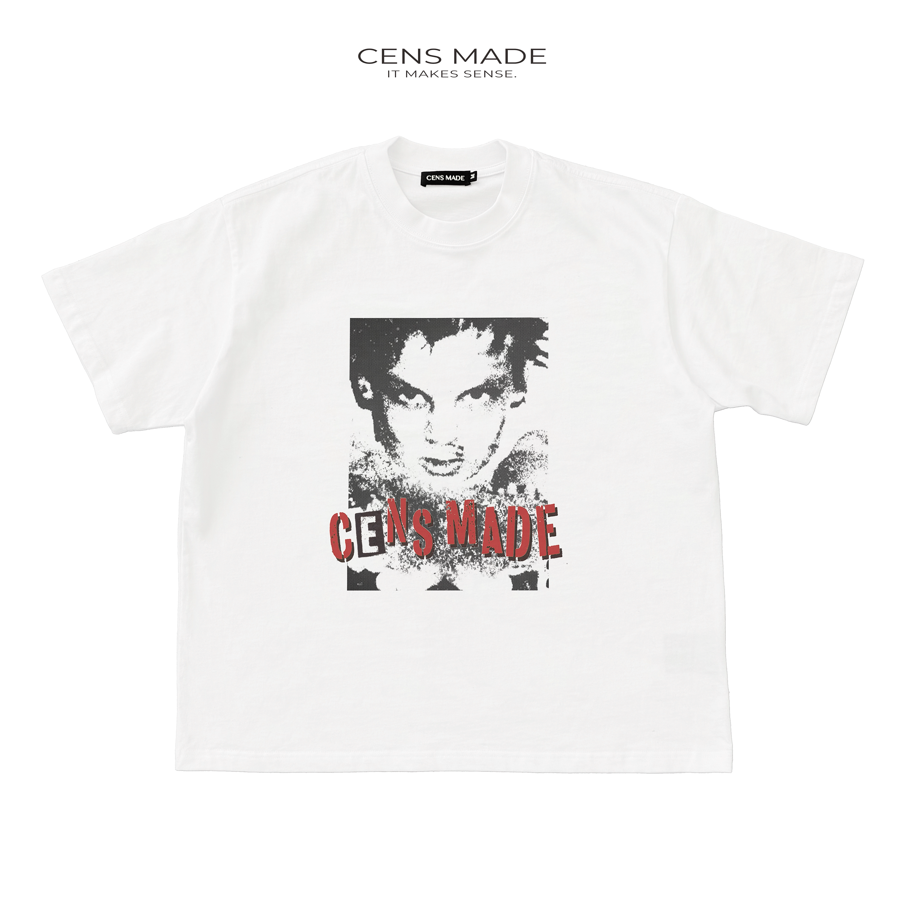 CENSMADE 26SS美式复古做旧punk印花Boxy短宽纯棉短袖体恤vintage