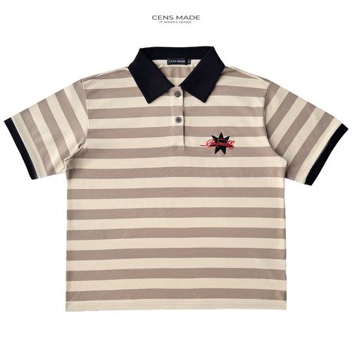 CENSMADE26SS刺绣条纹POLO衫