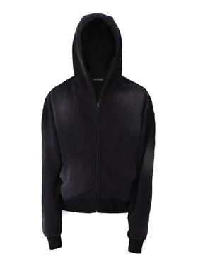 CENSMADE水洗做旧磨毛基础拉链连帽卫衣外套开衫帽衫Boxy短宽版型