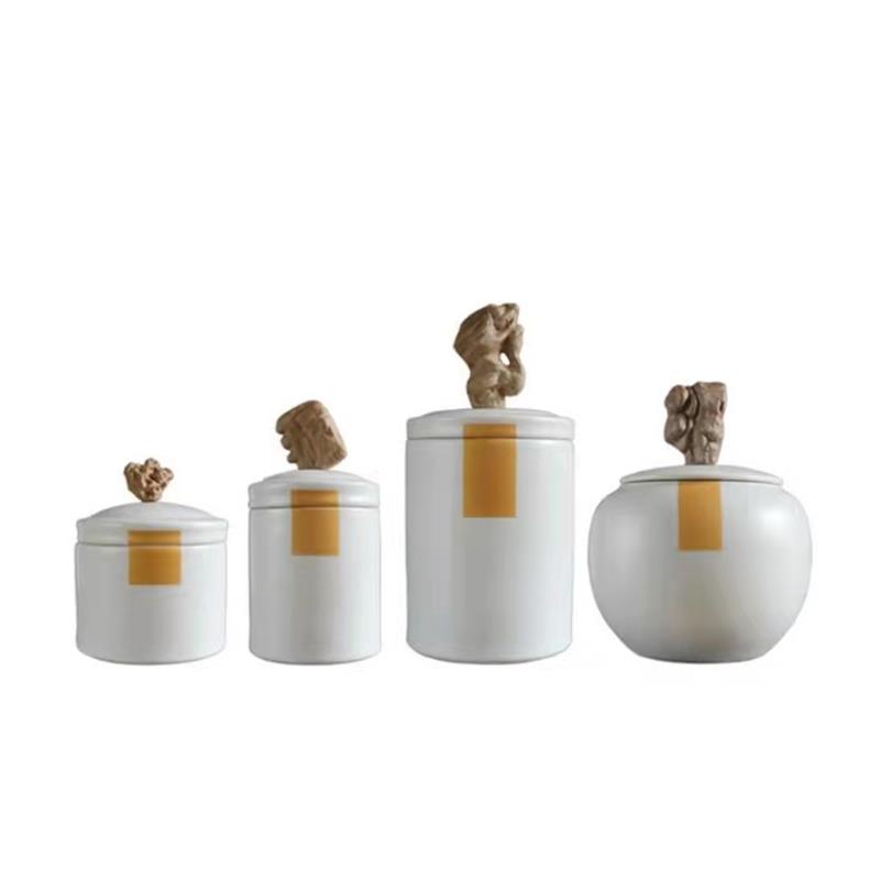 极速2023新款新中式现代家居样C板房软装饰品陶瓷茶叶罐桌面陶瓷
