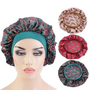 极速.Newlye Hair Satin Bonnet For Sleeping Shower Cap Silk B
