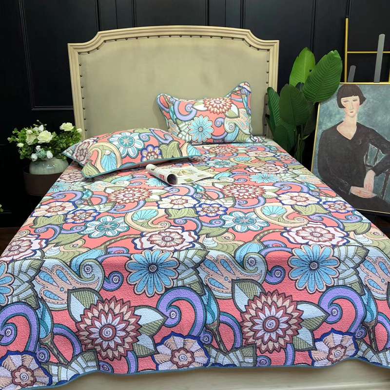 极速夏季床榻凉席棉垫子单件榻z盖米大炕罩全床双面可用Z床盖三件