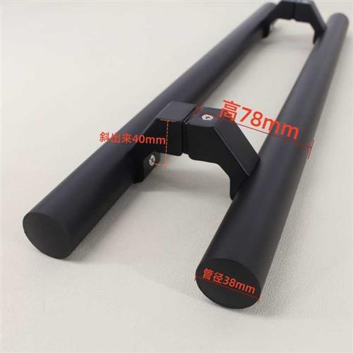 极速玫瑰金不锈钢大拉手钛合金玻璃D门把木门拐弯斜脚推拉有框门