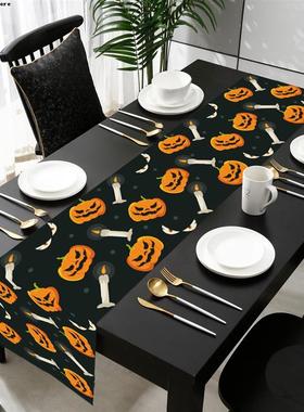 极速2023 Halloween Vinysl Table Runner Table Decorations Hal