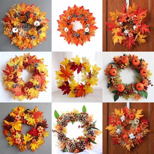autumn 新品 harvTest 50CM decoration Halloween wreath