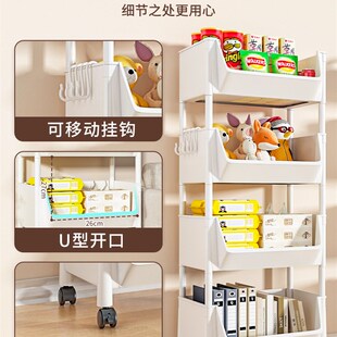 极速装菜的收纳层架小推车t置物架落地多层家用客厅零食书架收纳
