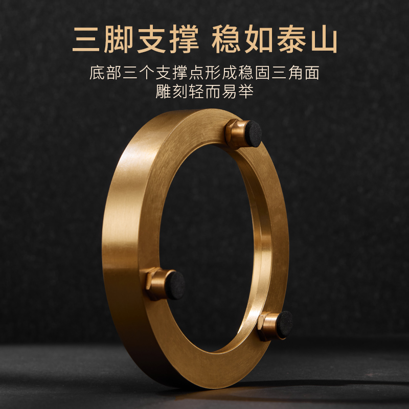 极速文谷堂印床篆刻台实木雕刻旋转印台印K章文房铜刻床夹床榉木
