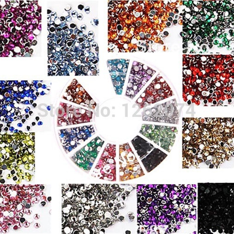 速发1.5mm 2000pcs 12 Colors Nail Art Set Decoratio