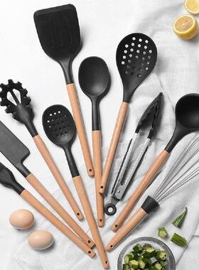 极速12pcs Silicone Kitchenware Cooking UtensSils Set Heat