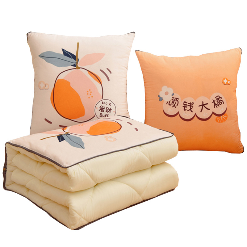 极速2022新款绒抱枕被子两x用汽车办公室靠枕沙发午休二合一毛毯