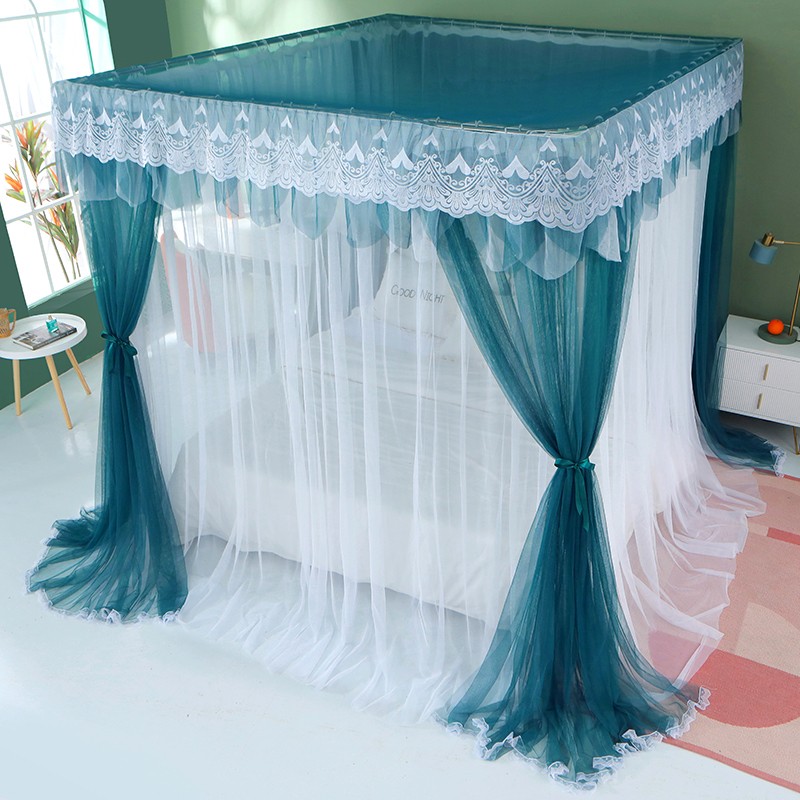 极速公主风宫廷双层蚊帐家用s1.8m床落地式1.5m加厚加密三开门2米