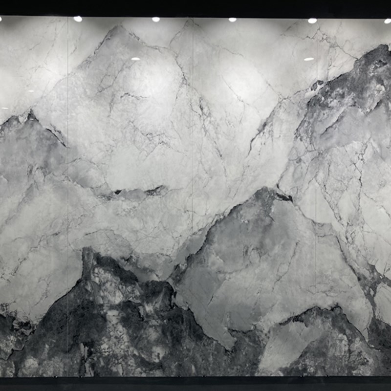 极速岩板电视背景墙900x2u600锦绣山河大理石玄关客厅沙发连纹大