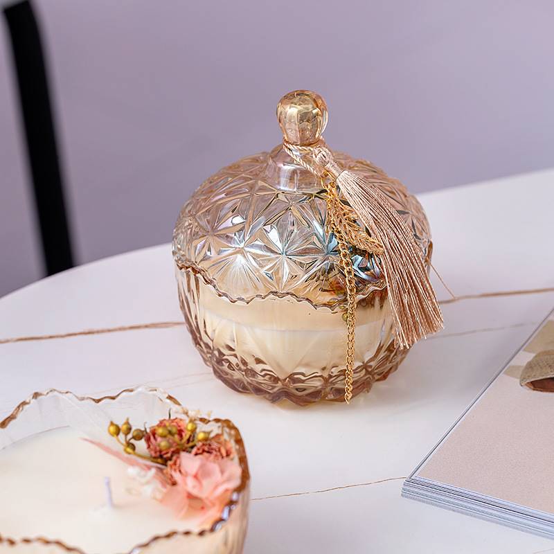 极速DIY浪漫香氛n精油蜡烛琥珀玻璃杯家用香薰大豆蜡套装伴手礼盒