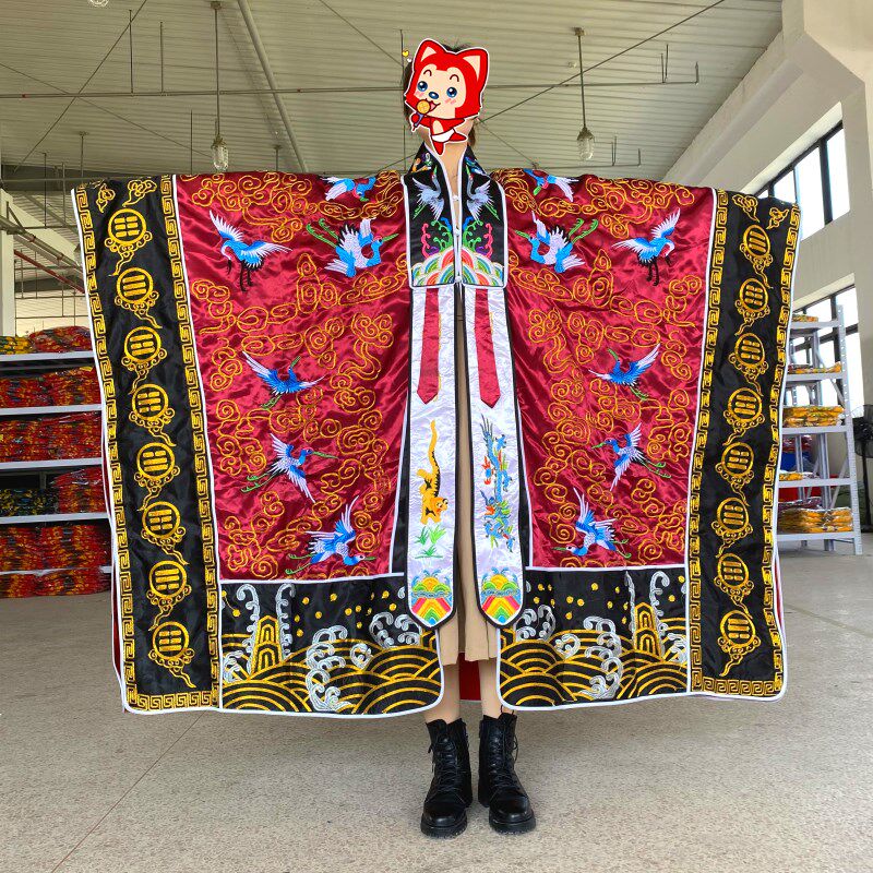 极速法衣金丝g鹤高功法衣枣红色仙鹤降衣百鹤衣道士服道袍男女通