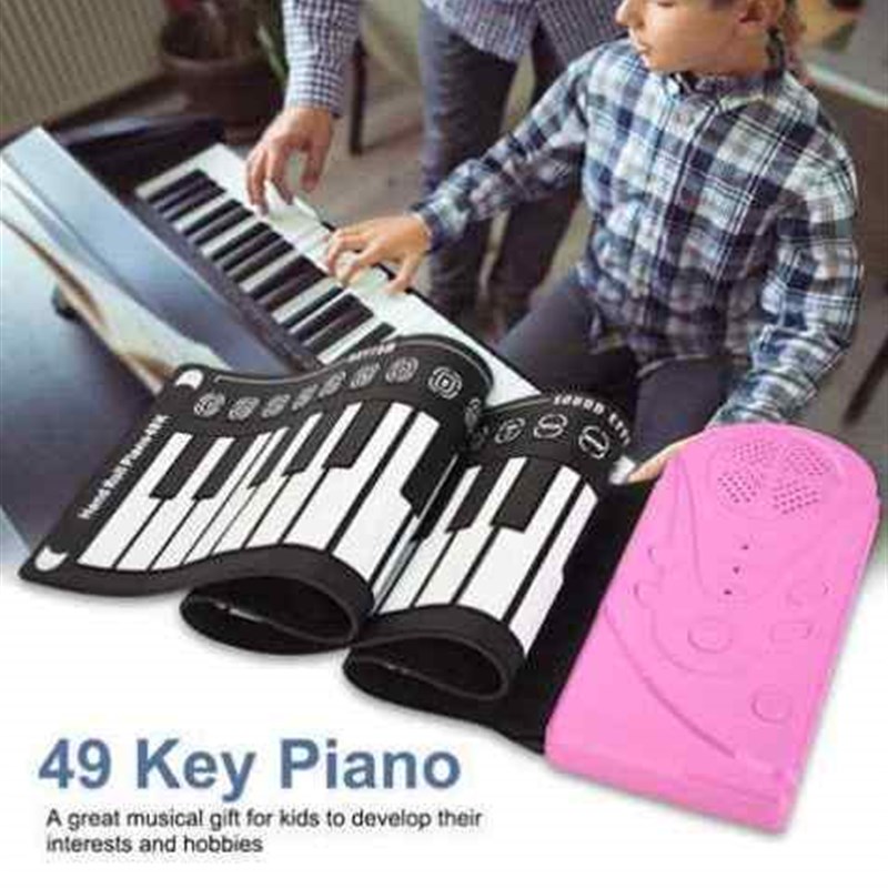 极速49键带喇叭手卷钢琴便携折叠电子琴能卷N起来的钢琴儿童初学