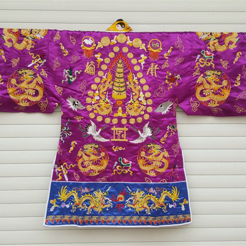 极速金线双龙法衣/厂家绣品道用品高J功法 道法衣 小袖五龙衣